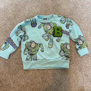Toy Story Buzz Lightyear Toddler Crewneck Sweatshirt Size 3T Blue Green Boys